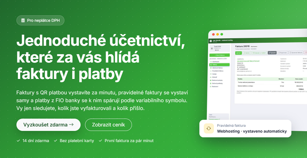 Jak na jednoduché účetnictví: Aplikace, která za vás hlídá faktury i platby