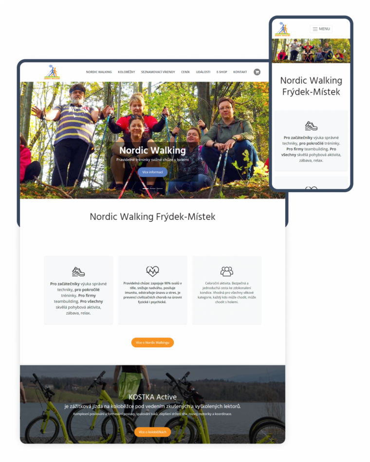 Vytvoření webových stránek pro Nordic Walking Frýdek-Místek