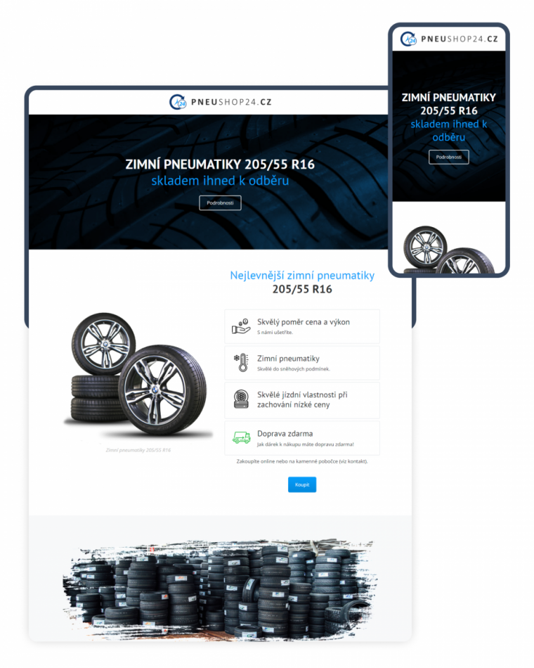 Návrh webových stránek pro pneuservis