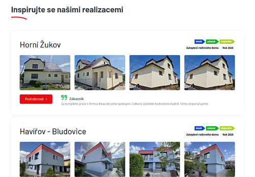 Vytvoření moderního webu s přehledem referencí pro zateplovací firmu - Frýdek-Místek