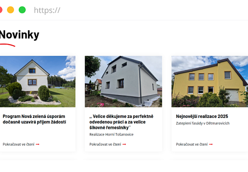 Vytvoření moderního webu s přehledem referencí pro zateplovací firmu - Frýdek-Místek