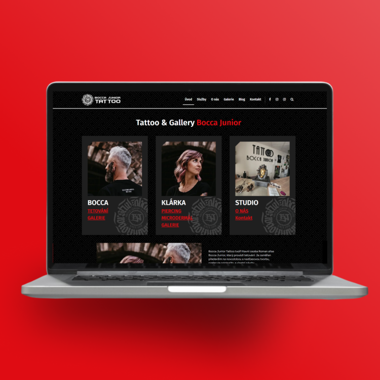 Tvorba webové prezentace pro tetovací studio – Bocca Junior Tattoo