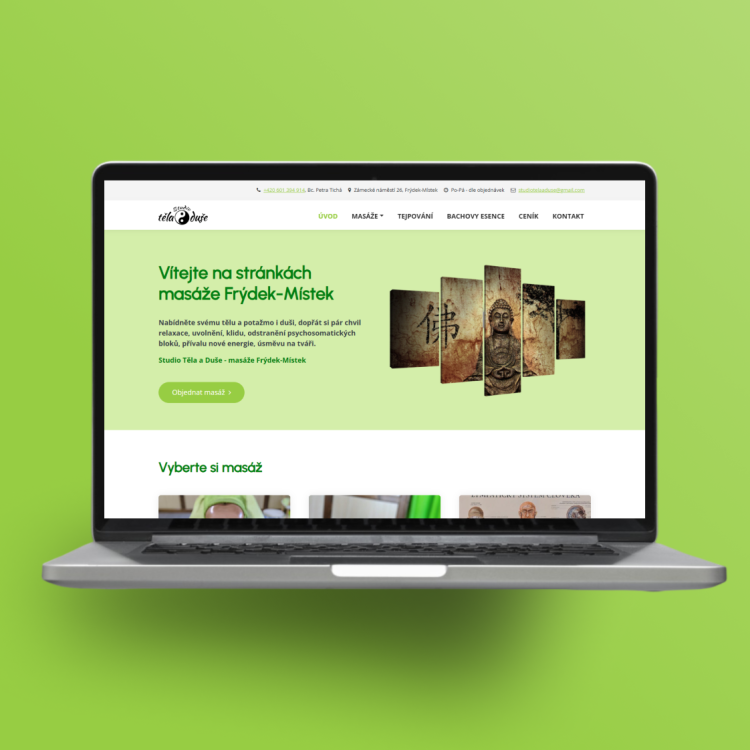 Tvorba webové prezentace pro masáže a regeneraci - Frýdek-Místek
