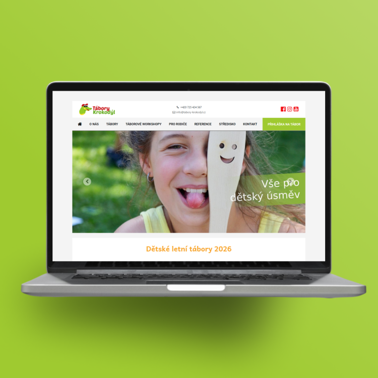 Tvorba webových stránek pro letní dětské tábory včetně rozdělení dětí do workshopů a chatek