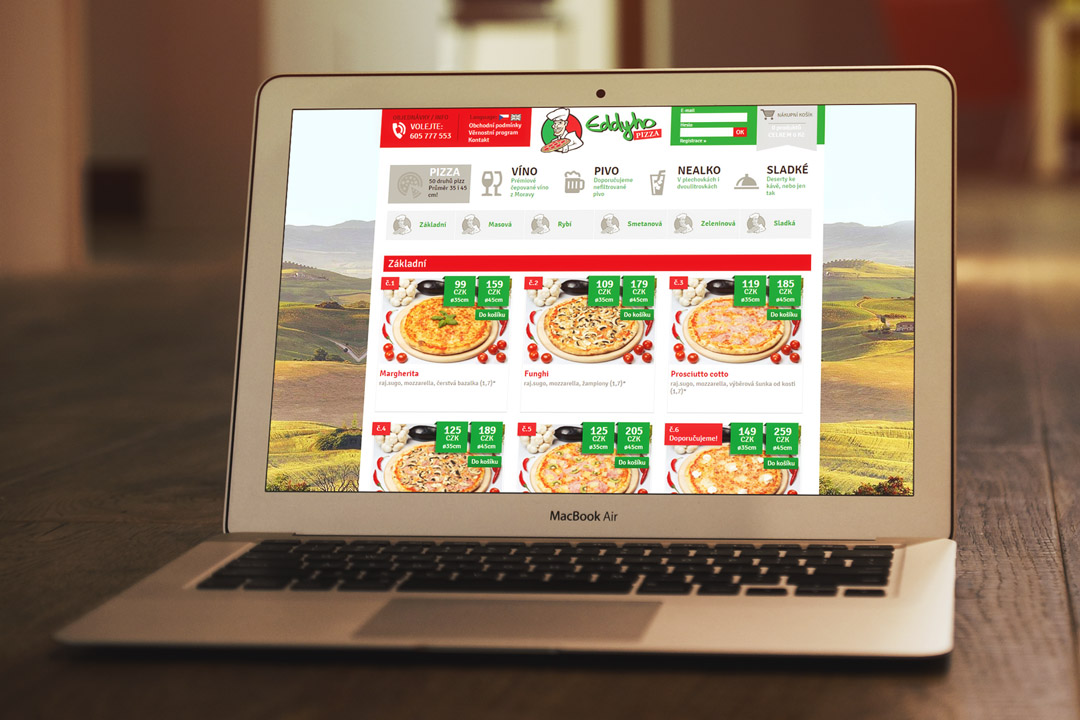 Vytvoření stránek eshopu prodejce pizzy